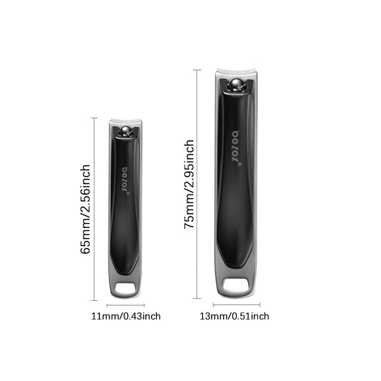 BEZOX 2 Stück Nagelknipser Set für Fingernagel & Zehennagel - Nail Clipper Fingernagel Knipser (Dermatologen entwickelt) Für jeden Nageltyp geeignet