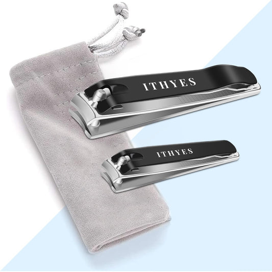 Ithyes Nagelknipser Set 2 Stücke für dicke Nägel Nagelschneider Edelstahl Fingernagel knipser und Fußnagelknipser mit für Damen und Herren groß,Maniküre Nagelzange nail clipper nagelzwicker