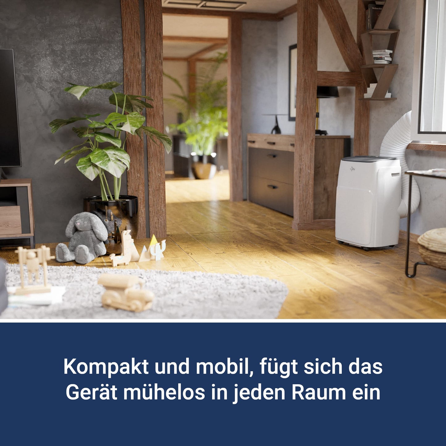 Suntec Wellness Mobiles Klimagerät Coolfixx 12000 BTU APP - Klimaanlage mobil und leise mit Smart App Steuerung – Entfeuchter für Räume bis 60 qm – Mobile Kühlung & Heizung für zuhause – 12.000 BTU