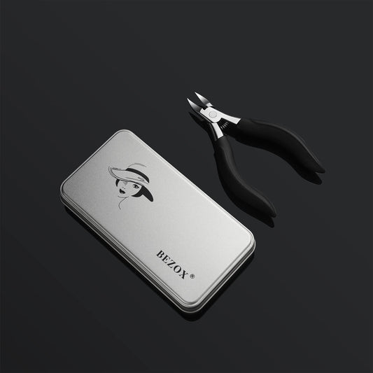 BEZOX Nagelschere für tief Eingewachsene Fußnägel aus Edelstahl für Dicke und durch Pilzbefall Nagelzange - Weicher Griff und Metall Geschenkboxen