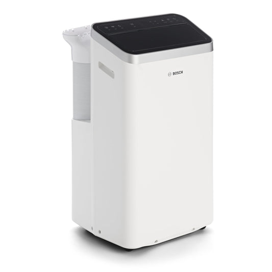 Bosch Cool 4000 Mobiles Klimagerät - 3-in-1 Klimaanlage, Luftentfeuchter, Ventilator - 2,6 kW für Räume bis zu 35m² - Mit Auto-Modus, Silent-Modus Sleep-Modus