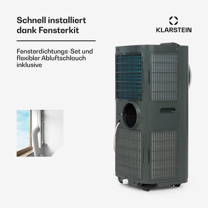 Klarstein Kraftwerk Smart 12K Mobiles Klimagerät – 12000 BTU, 35-59 m², App & Alexa Steuerung, 3-in-1 Kühlung, Entfeuchter & Ventilator, 50 dB, Timer, WiFi, Abluftrohr Inkl., Anthrazit