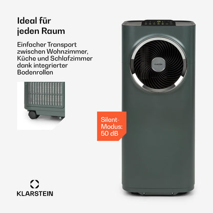 Klarstein Kraftwerk Smart 12K Mobiles Klimagerät – 12000 BTU, 35-59 m², App & Alexa Steuerung, 3-in-1 Kühlung, Entfeuchter & Ventilator, 50 dB, Timer, WiFi, Abluftrohr Inkl., Anthrazit