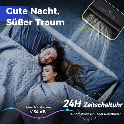 COSTWAY 14000 BTU mobile Klimaanlage mit Abluftschlauch, 4-in-1 Klimagerät mit Heizung, Lüfter & Entfeuchter, 24H Timer, Schlafmodus, Fernbedienung & Installationskit für Räume bis zu 65㎡ (Modell 2)
