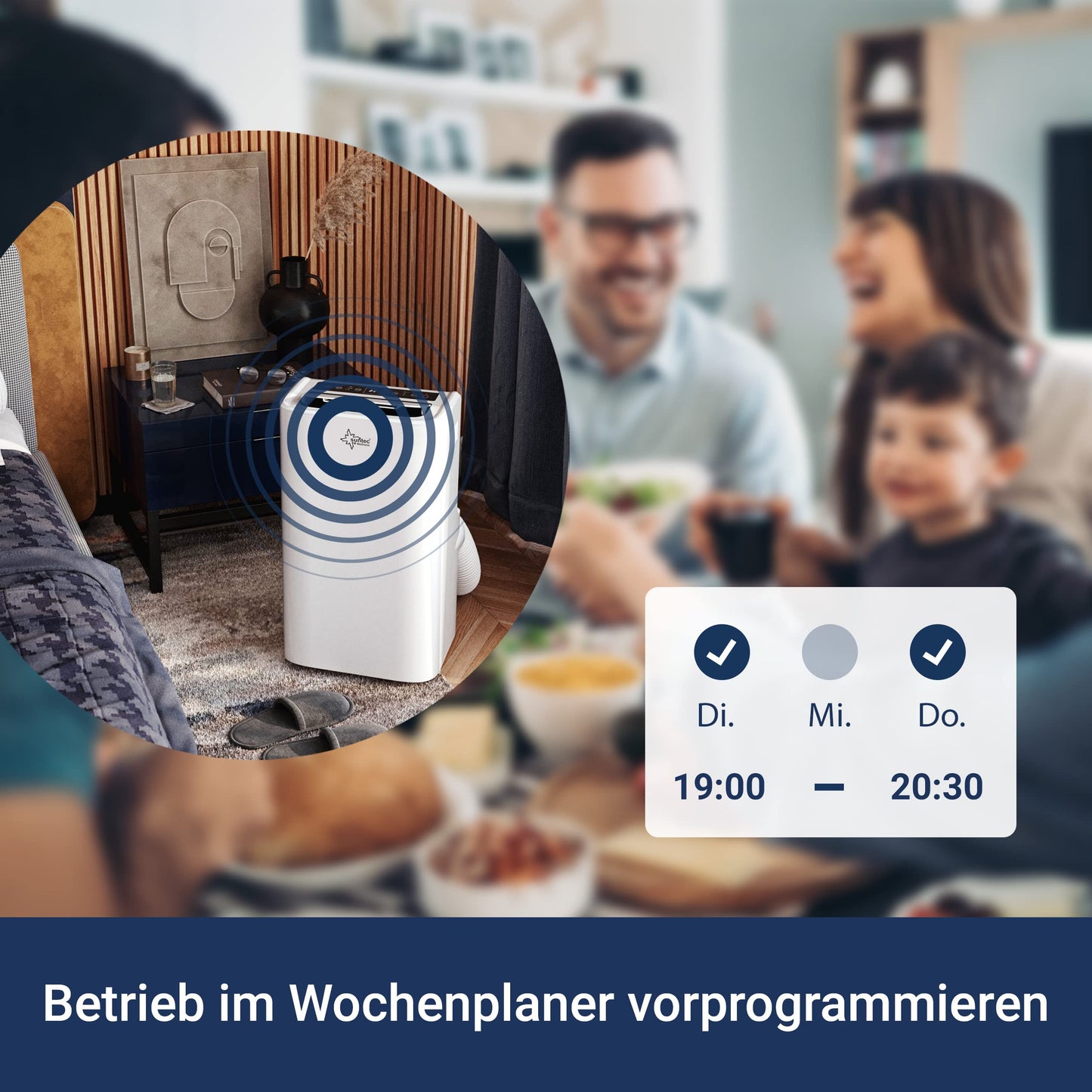 Suntec Wellness Mobiles Klimagerät Coolfixx 12000 BTU APP - Klimaanlage mobil und leise mit Smart App Steuerung – Entfeuchter für Räume bis 60 qm – Mobile Kühlung & Heizung für zuhause – 12.000 BTU
